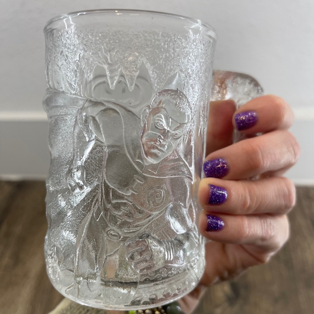 McDonalds Batman Forever Robin Glass Mug Collectible Vintage 1995